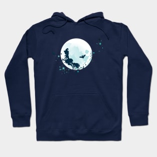 Flying Witch over Full Moon Hoodie